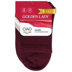 Носки Golden Lady, 5 пар, 5 уп., размер 35-38, бордовый, золотой