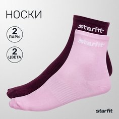 Носки Starfit, 2 пары, размер 39-42, красный, розовый