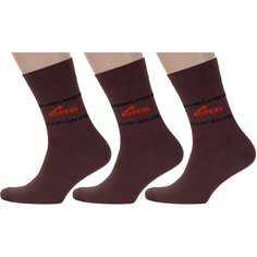 Носки MoscowSocksClub, 3 пары, размер 29 (44-46), коричневый