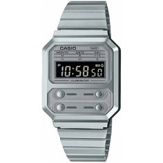 Наручные часы CASIO Vintage A100WE-7B, серебряный, черный