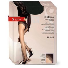 Колготки Sisi Style, 20 den, 5 шт., размер 4/L, черный