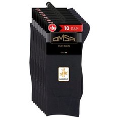 Носки Omsa, 10 пар, размер 45-47, черный