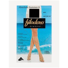 Гольфы Filodoro, 8 den, 2 пары, размер one size, черный Filodoro®