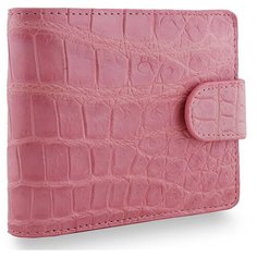 Кошелек Exotic Leather, фактура под рептилию, розовый
