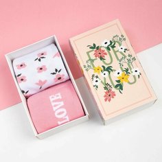 Носки Kaftan, 2 пары, размер 36-40, розовый, мультиколор, белый