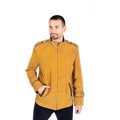 Кожаная куртка , размер 52, желтый