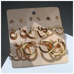 Серьги пусеты Queen Fair, размер/диаметр 3 мм, золотой