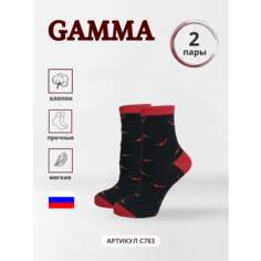Носки ГАММА, 2 пары, размер 23-25(36-40), черный Gamma