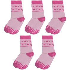 Носки ХОХ 5 пар, размер 16-18, розовый