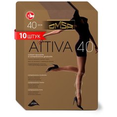 Колготки Omsa Attiva, 40 den, 10 шт., размер 4/L, бежевый