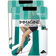 Носки Immagine, 20 den, 4 пары, 2 уп., размер 1-unica, черный