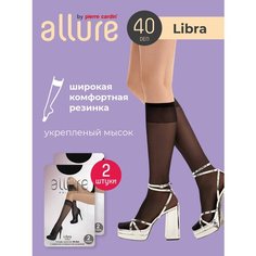 Гольфы ALLURE, 40 den, 4 пары, 2 уп., размер универсальный, черный