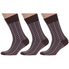 Носки MoscowSocksClub, 3 пары, размер 25 (38-40), коричневый