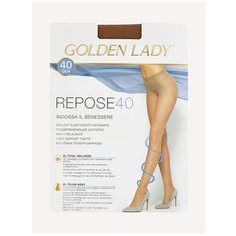 Колготки Golden Lady Repose, 40 den, размер 4/L, бежевый, коричневый