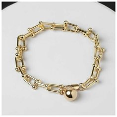 Браслет-цепочка Queen Fair, 1 шт., размер 22 см, серебристый, золотистый