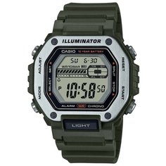 Наручные часы CASIO Collection MWD-110H-3A, белый, зеленый