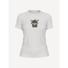 Футболка PRINTHAN Футболка женская PRINTHAN Кот Том, приталенная, белая, размер 3XS (40), белый