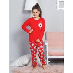 Пижама Vienetta, размер 122-128, красный