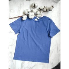 Футболка YOULALA Футболка YOULALA базовая/хлопок/однотонная/для мальчика/для девочки, размер 122-128, синий, голубой