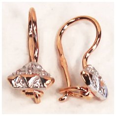 Серьги The Jeweller, красное золото, 585 проба, фианит, белый