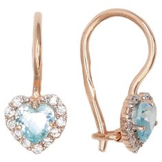 Серьги The Jeweller, красное золото, 585 проба, фианит