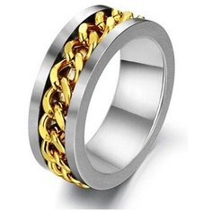 Кольцо 2beMan, размер 17.5, ширина 8 мм, золотой, серебряный