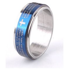 Кольцо 2beMan, размер 15.5, ширина 8.5 мм, серебряный, синий