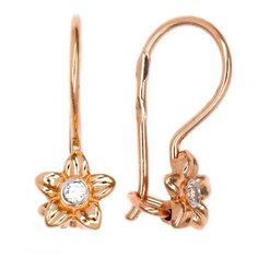 Серьги The Jeweller, красное золото, 585 проба, фианит
