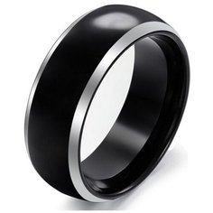Кольцо 2beMan, размер 21.7, ширина 6 мм, серебряный, черный