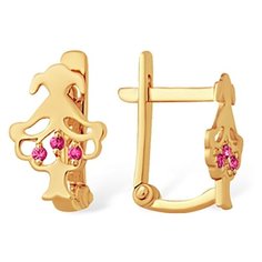 Серьги The Jeweller, красное золото, 585 проба, фианит