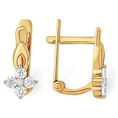Серьги The Jeweller, красное золото, 585 проба, фианит