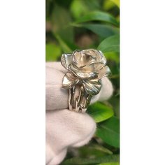 Кольцо Альдзена Белая роза К-15011, серебро, 925 проба, родирование, фианит, размер 17.5, серебряный