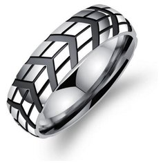 Кольцо 2beMan, размер 21, ширина 6 мм, серебряный, черный