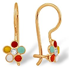 Серьги The Jeweller, красное золото, 585 проба, фианит