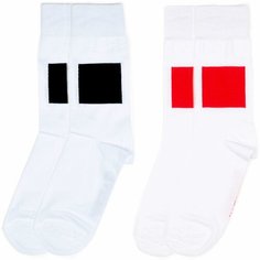 Носки St. Friday, 2 пары, размер 38-41, белый, черный, красный