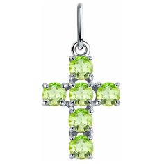 Подвеска SOKOLOV, серебро, 925 проба, родирование, хризолит