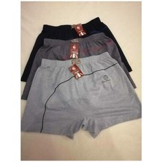Трусы BK, 3 шт., размер 56/4XL, синий, черный, серый