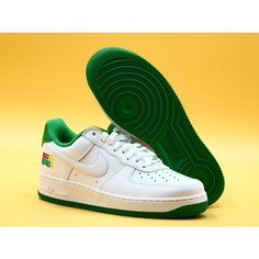 Кроссовки NIKE Air Force 1 Low, полнота D, размер 11,5US, белый, зеленый