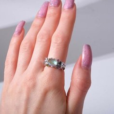 Кольцо Queen Fair, искусственный камень, безразмерное, фиолетовый