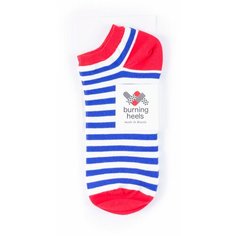 Носки Burning Heels Короткие носки с узорами Burning Heels Ankle, размер 42-45, белый, синий, красный