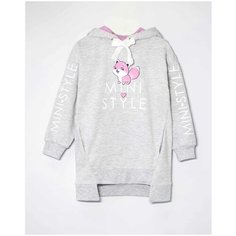 Платье Lokki, размер 110-116, серый, розовый