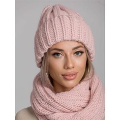 Шапка бини INVERNO, размер 54/58, розовый