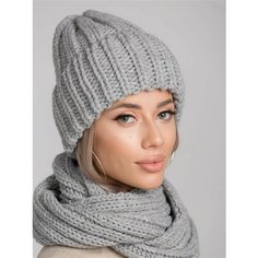 Шапка бини INVERNO, размер 54/58, серый