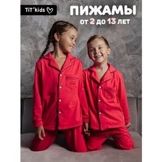 Пижама TITkids, размер 98/104, красный