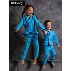 Пижама TITkids, размер 98/104, голубой