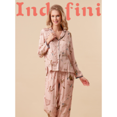 Пижама Indefini, размер S(44), бирюзовый, фиолетовый