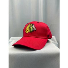 Бейсболка чикаго блэкхокс кепка хоккейная бейсболка атрибутика нхл, размер 55-58, красный