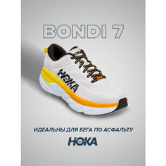 Кроссовки HOKA, полнота 2E, размер US8EE/UK7.5/EU41 1/3/JPN26, желтый, белый