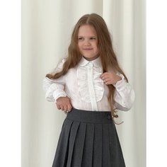 Школьная блуза, размер 134, белый