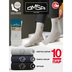 Носки Omsa, 10 пар, размер 42-44, мультиколор